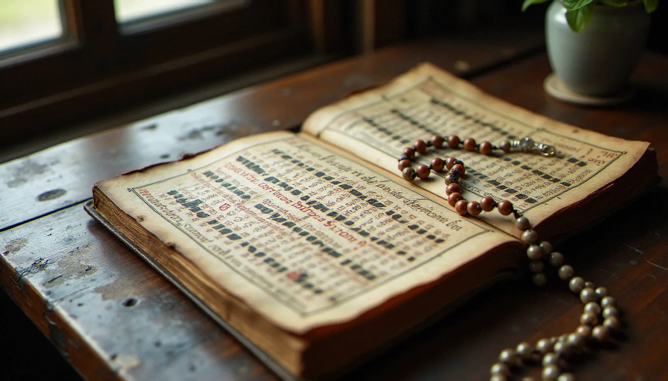 Manuscrit médiéval illustrant le classement des fêtes liturgiques, symbole du calendrier des célébrations de Marie